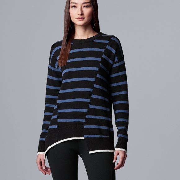 Simply Vera Vera Wang Sweaters - SIMPLY VERA WANG Mixed Seam Hem Pullover Sweater